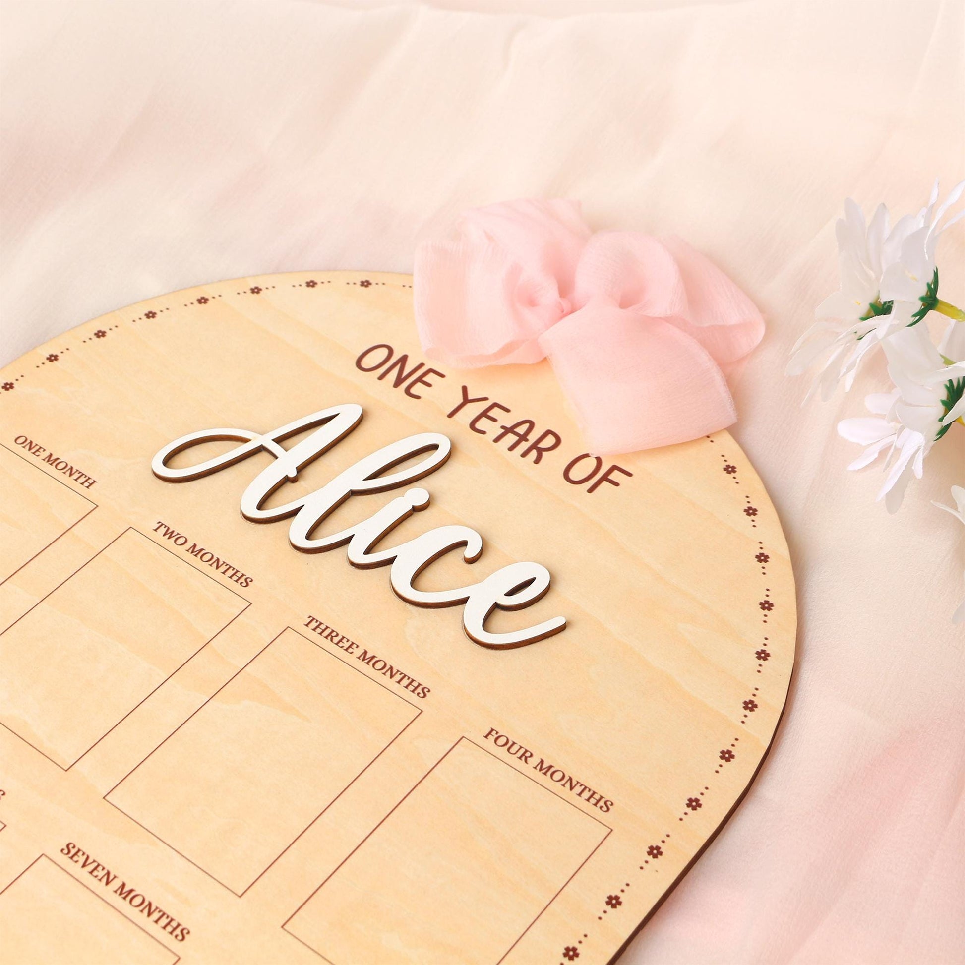 Personalized First Year Photo Board: Baby Milestone Collage