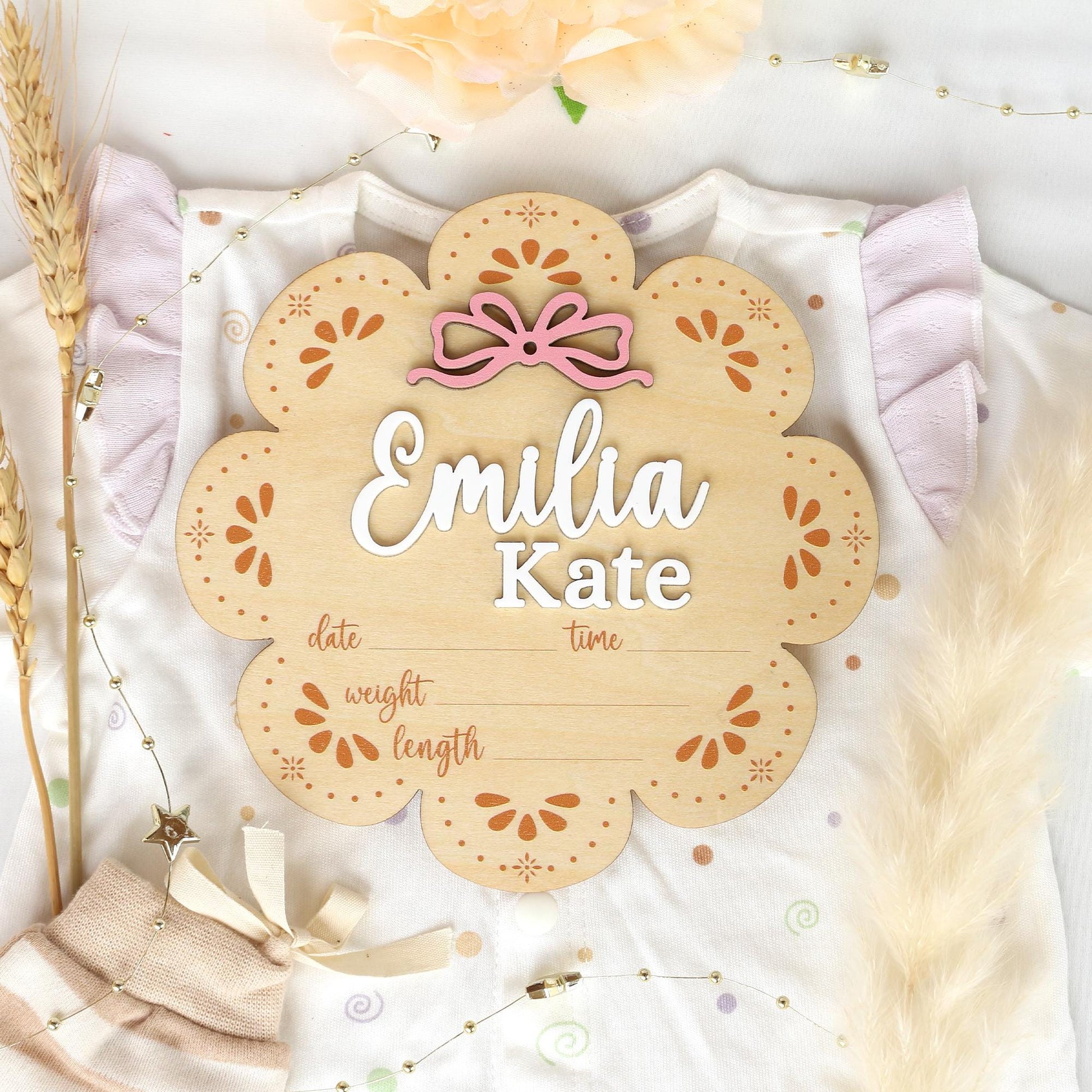 Baby Monthly Milestone Baby Girl Name Sign Baby Girl Announcement Sign for Hospital Baby Photo Signs Baby Gift Baby Shower Gift
