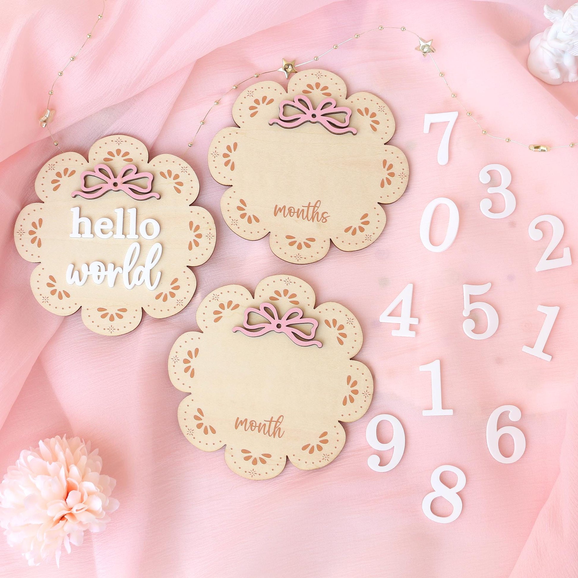 Baby Monthly Milestone Baby Girl Name Sign Baby Girl Announcement Sign for Hospital Baby Photo Signs Baby Gift Baby Shower Gift