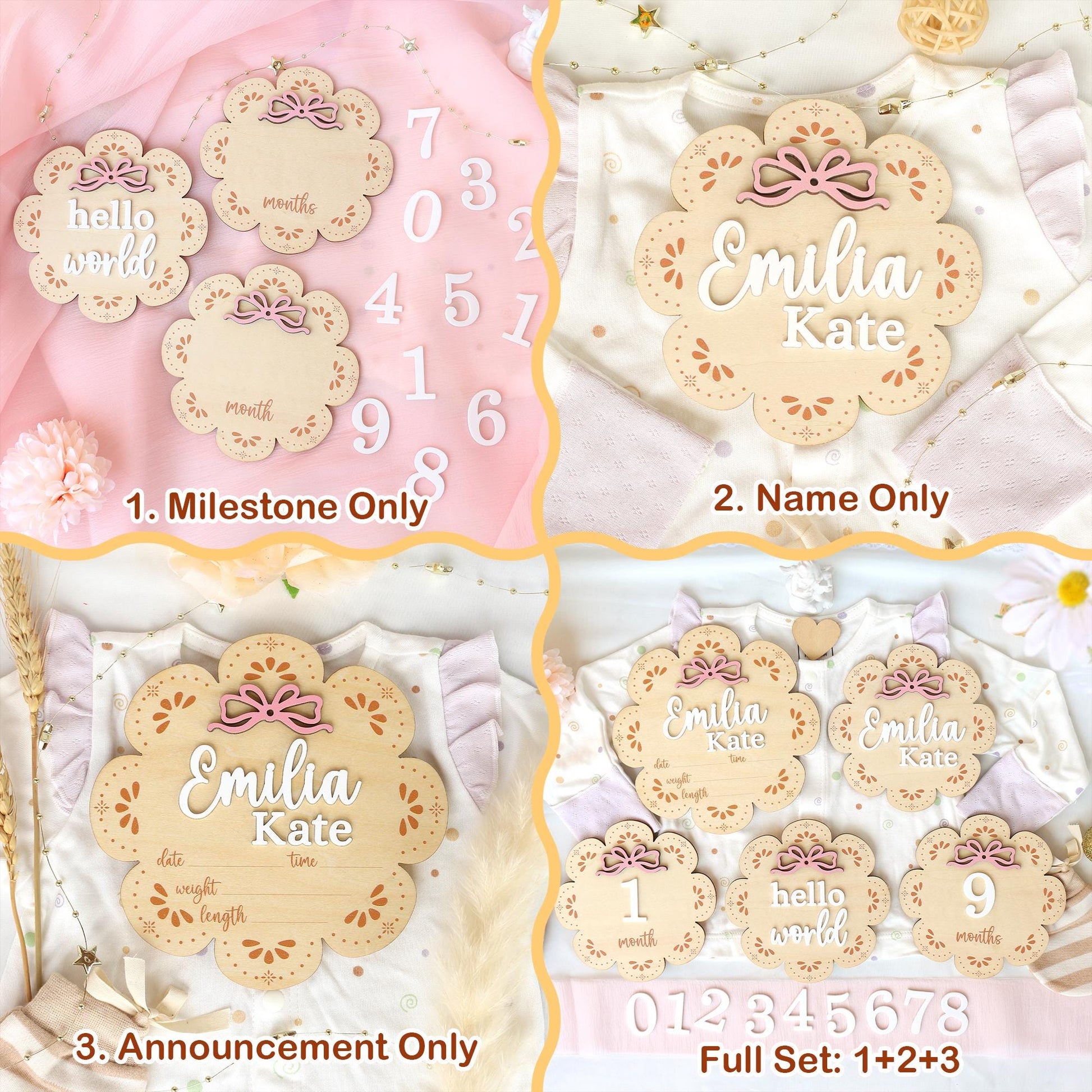 Baby Monthly Milestone Baby Girl Name Sign Baby Girl Announcement Sign for Hospital Baby Photo Signs Baby Gift Baby Shower Gift