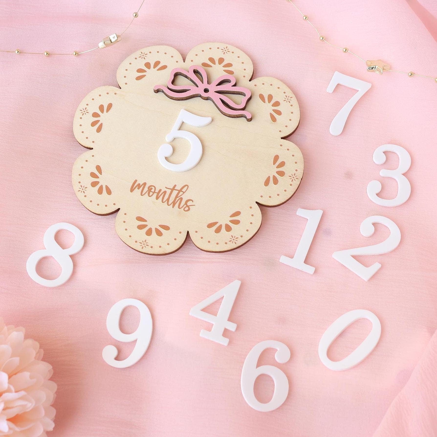 Baby Monthly Milestone Baby Girl Name Sign Baby Girl Announcement Sign for Hospital Baby Photo Signs Baby Gift Baby Shower Gift