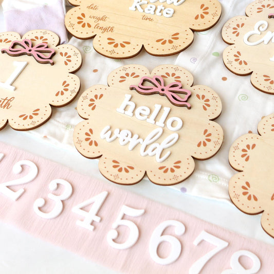 Baby Monthly Milestone Baby Girl Name Sign Baby Girl Announcement Sign for Hospital Baby Photo Signs Baby Gift Baby Shower Gift