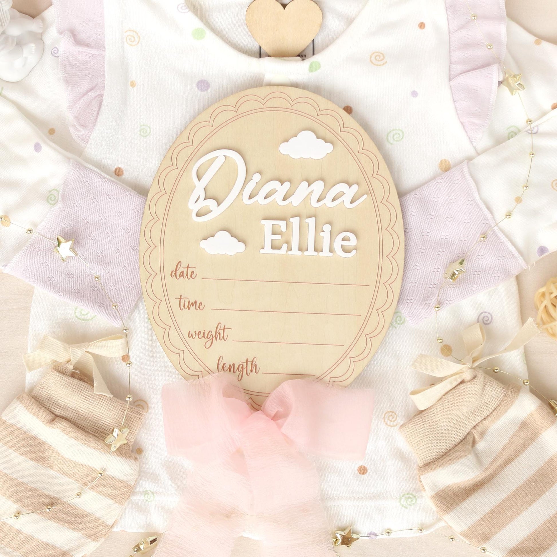 Baby Girl Milestone Sign: Baltic Birch Photo Prop