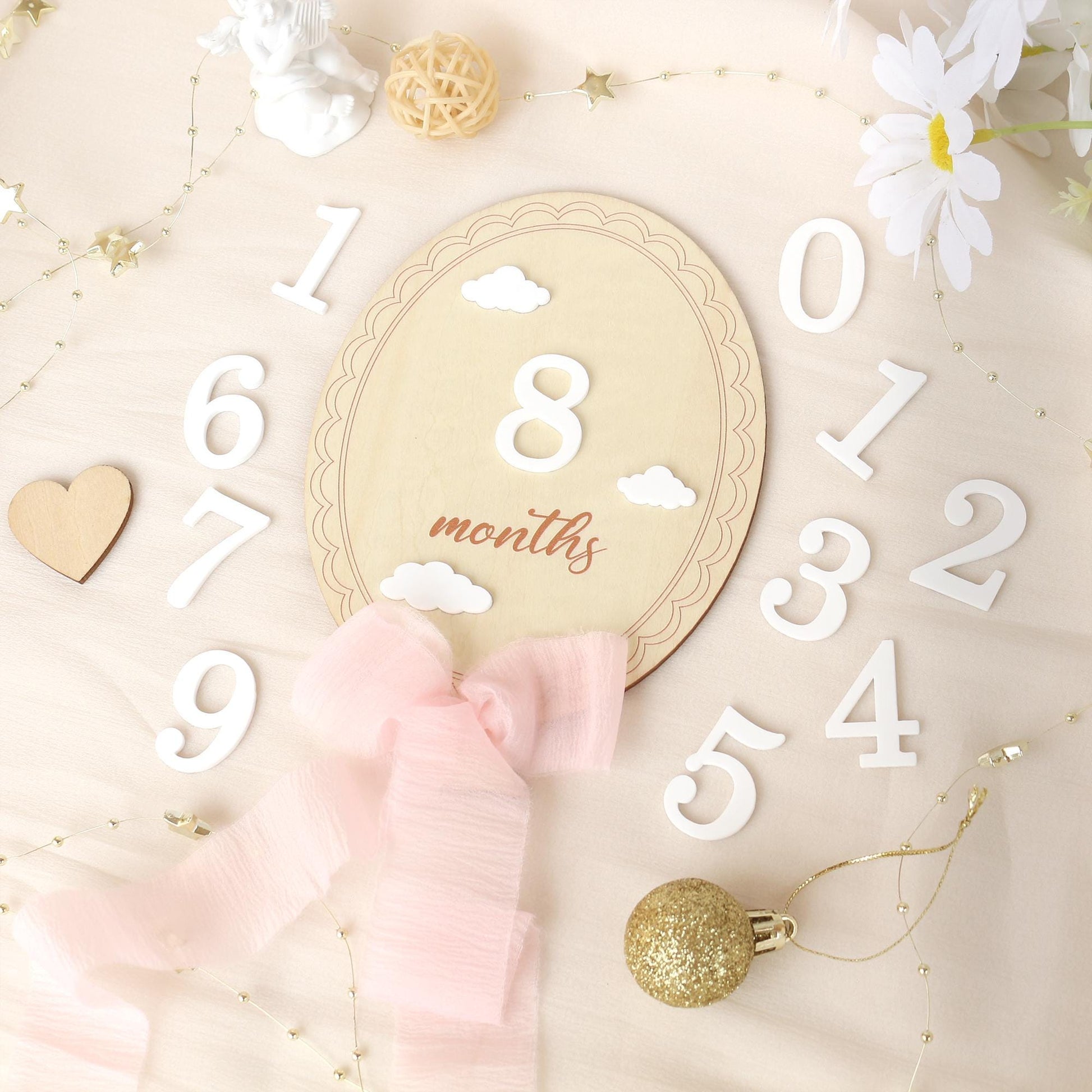 Baby Girl Milestone Sign: Baltic Birch Photo Prop