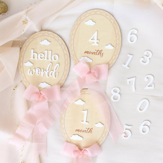 Baby Girl Milestone Sign: Baltic Birch Photo Prop