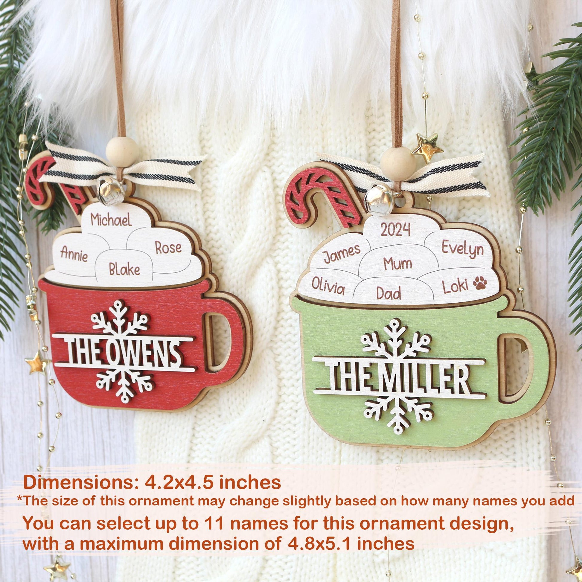 Personalized Wooden Name Christmas Ornament: Laser-Cut Family Gift