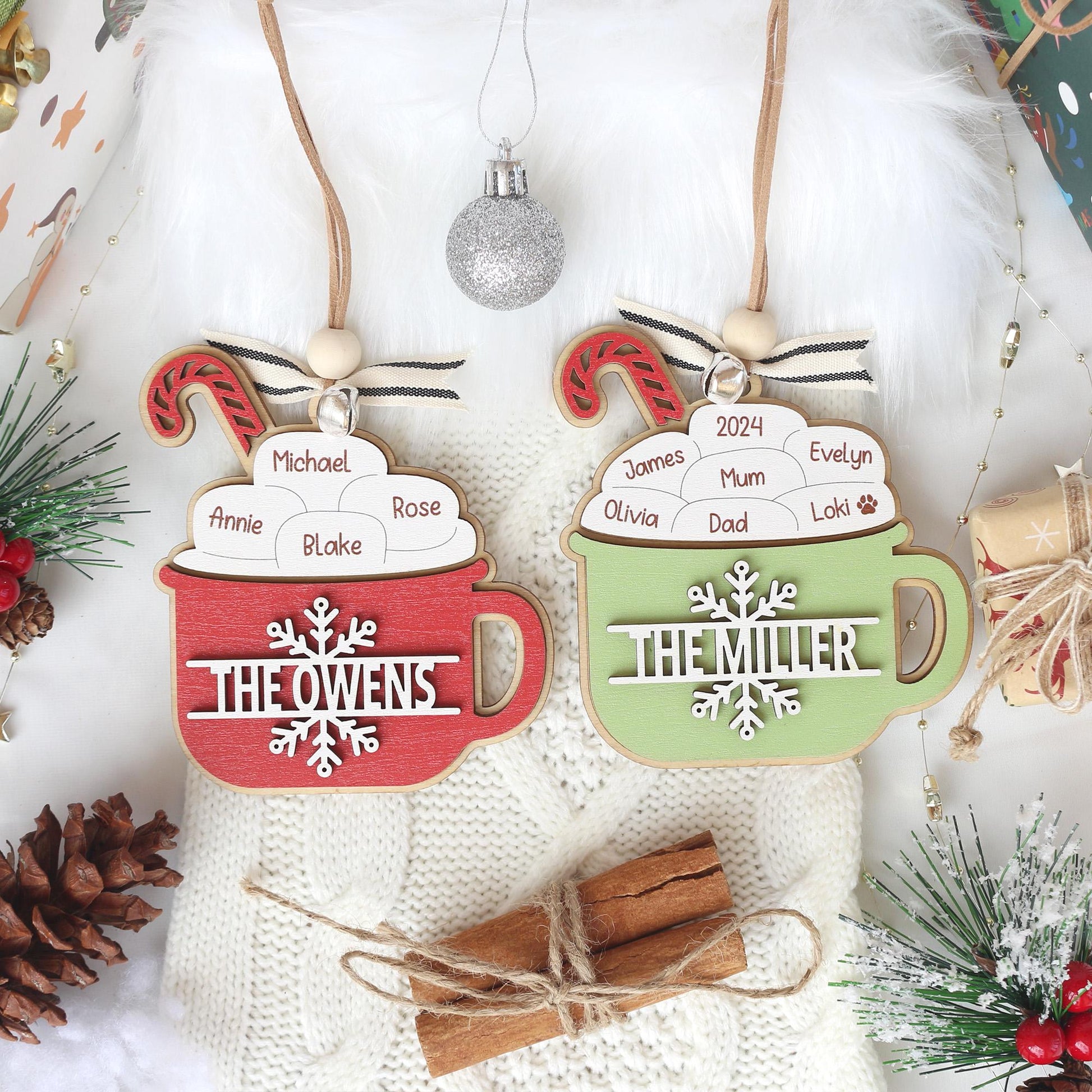 Personalized Wooden Name Christmas Ornament: Laser-Cut Family Gift
