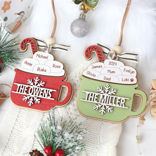 Personalized Wooden Name Christmas Ornament: Laser-Cut Family Gift