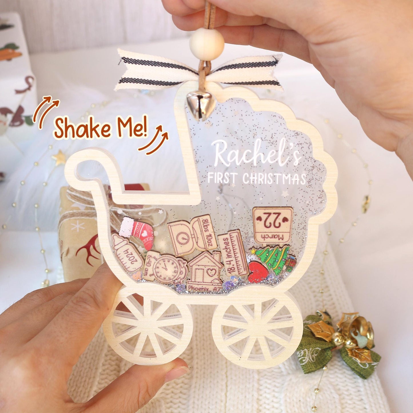 Personalized Baby's First Christmas Ornament: Shakeable Keepsake