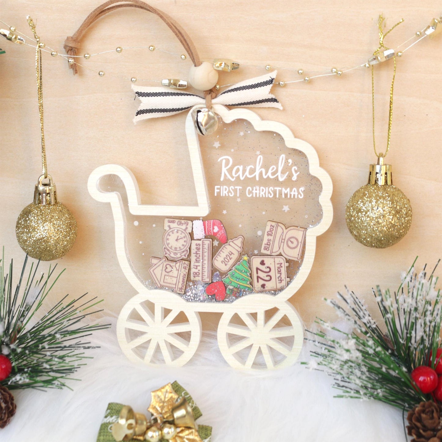 Personalized Baby's First Christmas Ornament: Shakeable Keepsake