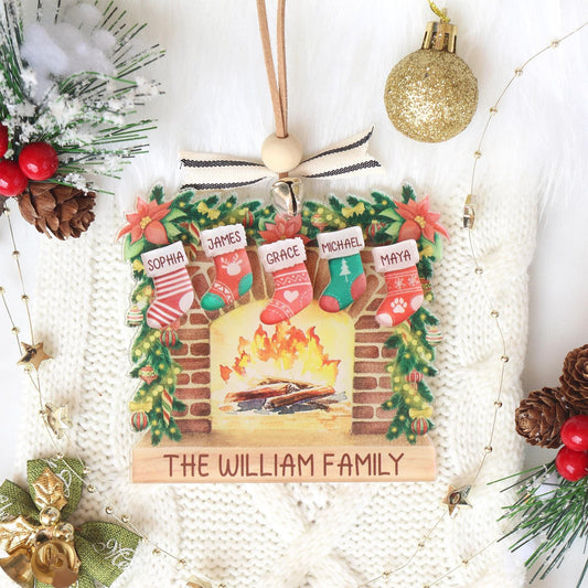 Personalized Family Name Christmas Ornament: Laser-Cut Acrylic Decor