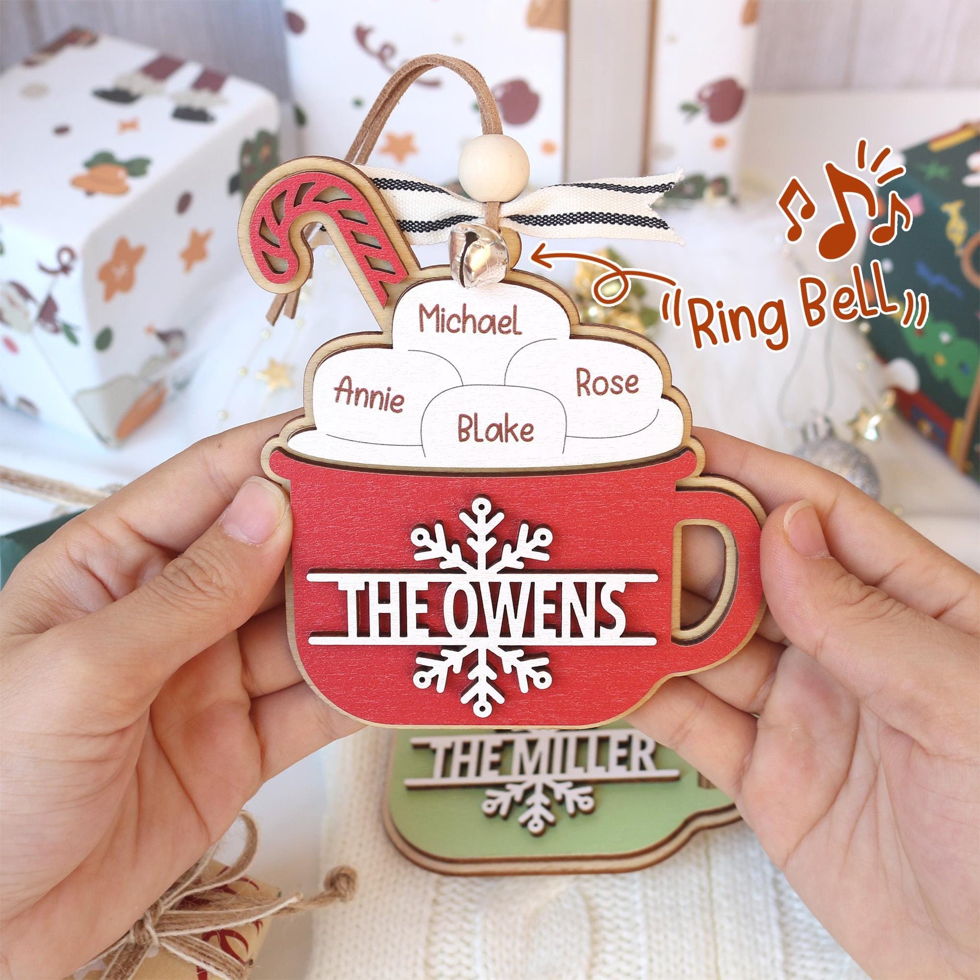 Personalized Wooden Name Christmas Ornament: Laser-Cut Family Gift