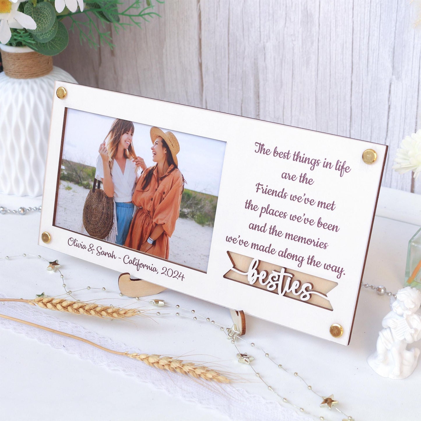 Personalized Baltic Birch Photo Frame: Custom Quote Gift