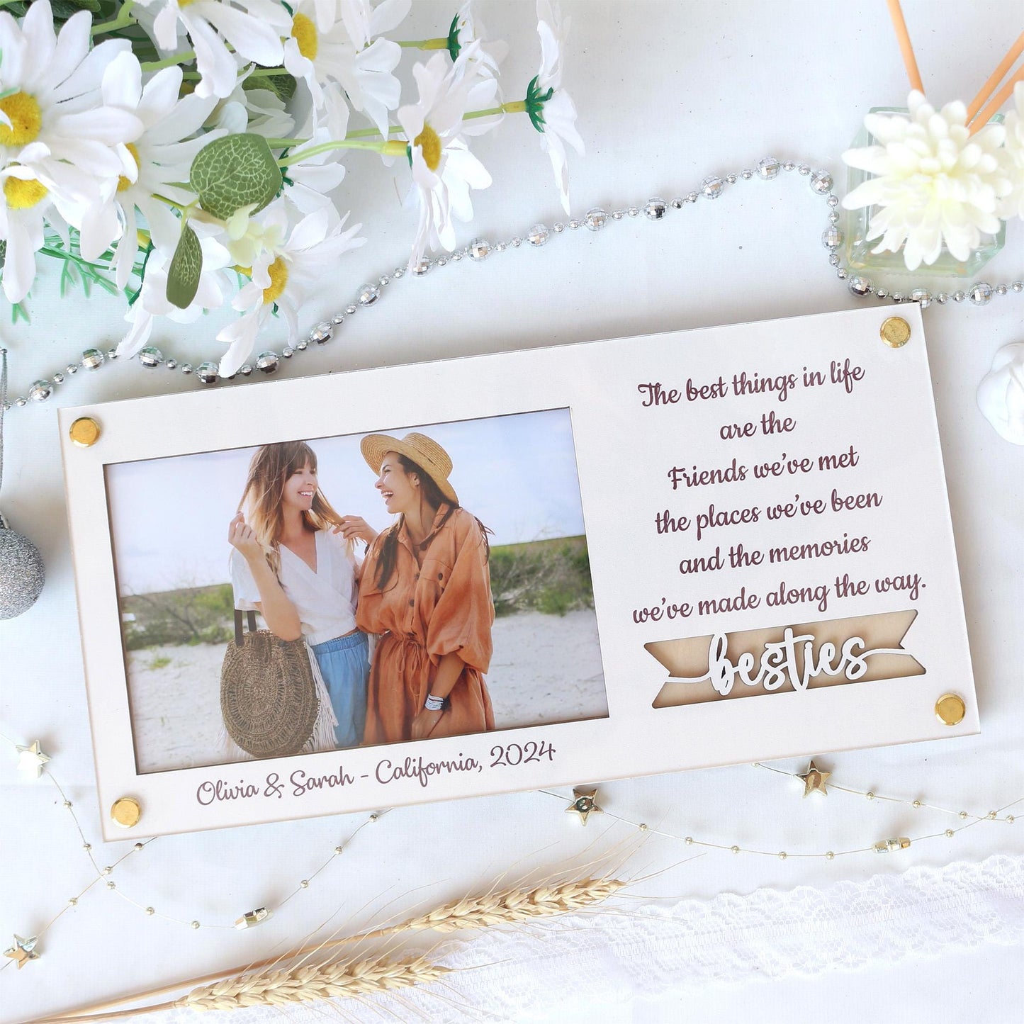 Personalized Baltic Birch Photo Frame: Custom Quote Gift