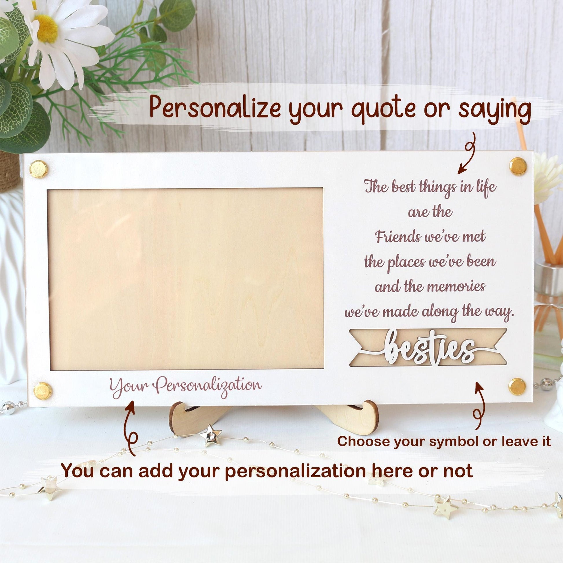 Personalized Baltic Birch Photo Frame: Custom Quote Gift