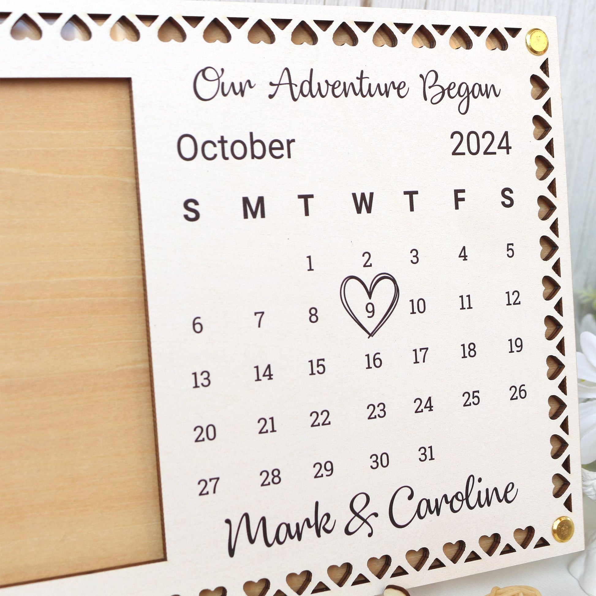 Wooden Picture Frame Personalized Photo Frame Unique Gift for Anniversary, Wedding Decor, Valentines Day