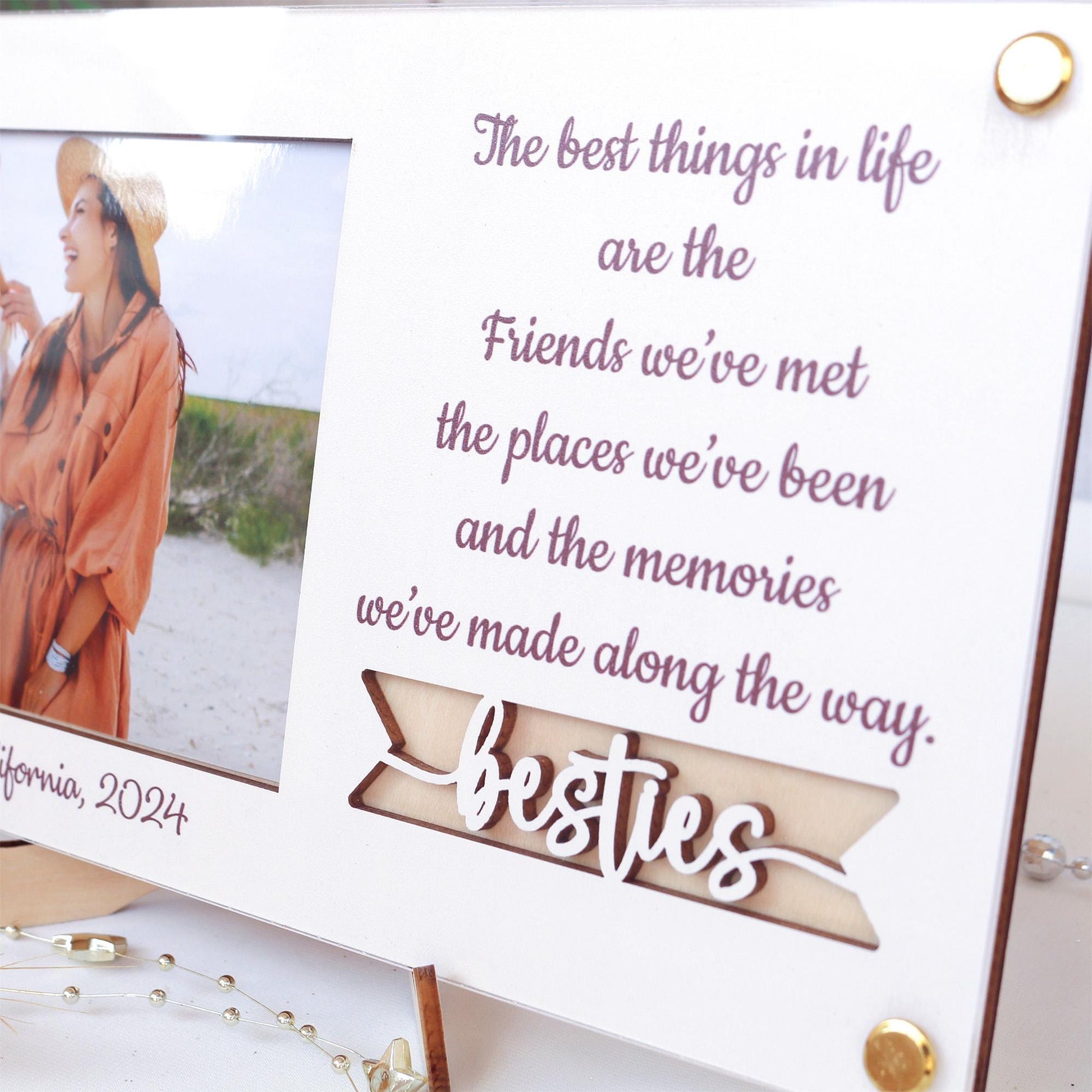 Personalized Baltic Birch Photo Frame: Custom Quote Gift