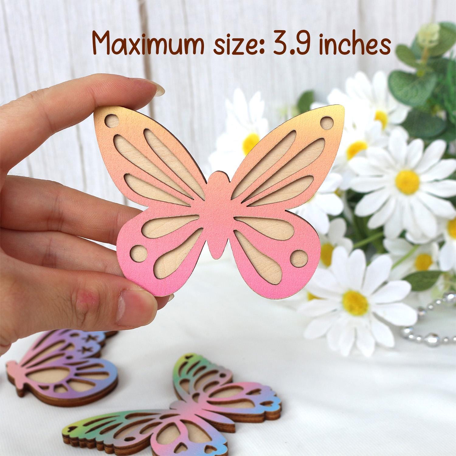 Rainbow Wooden Butterfly Wall Decor (7-Pack): Boho Nursery Art