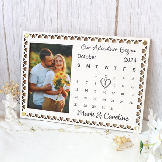 Wooden Picture Frame Personalized Photo Frame Unique Gift for Anniversary, Wedding Decor, Valentines Day