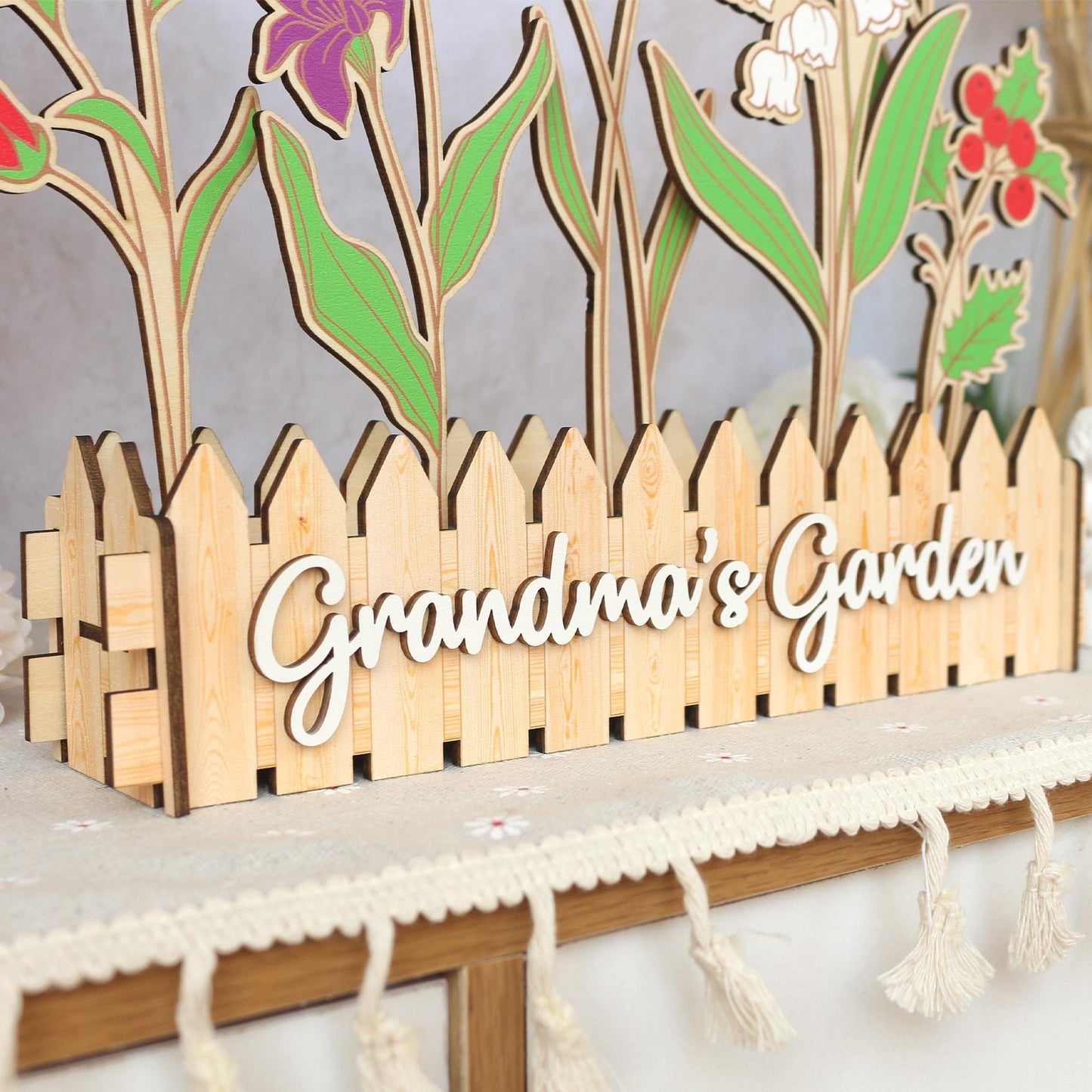 Wooden Birth Flower Garden, Flower Decor, Wooden Birth Flowers, Mothers Day Gift, Family Birth Flowers, Nana's Garden, Custom Wood Sign