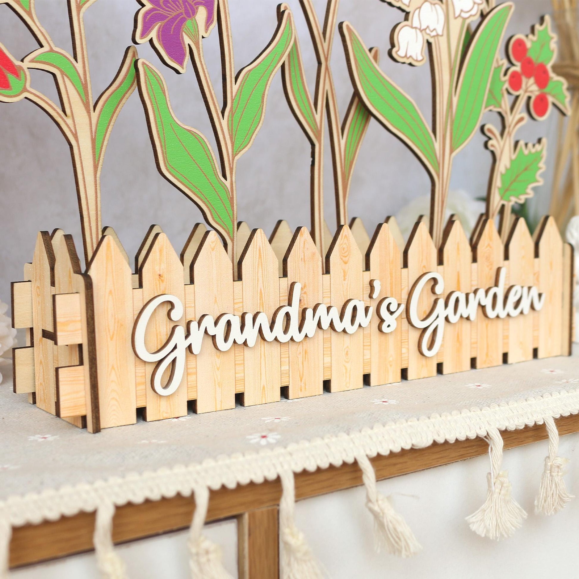 Wooden Birth Flower Garden, Flower Decor, Wooden Birth Flowers, Mothers Day Gift, Family Birth Flowers, Nana's Garden, Custom Wood Sign