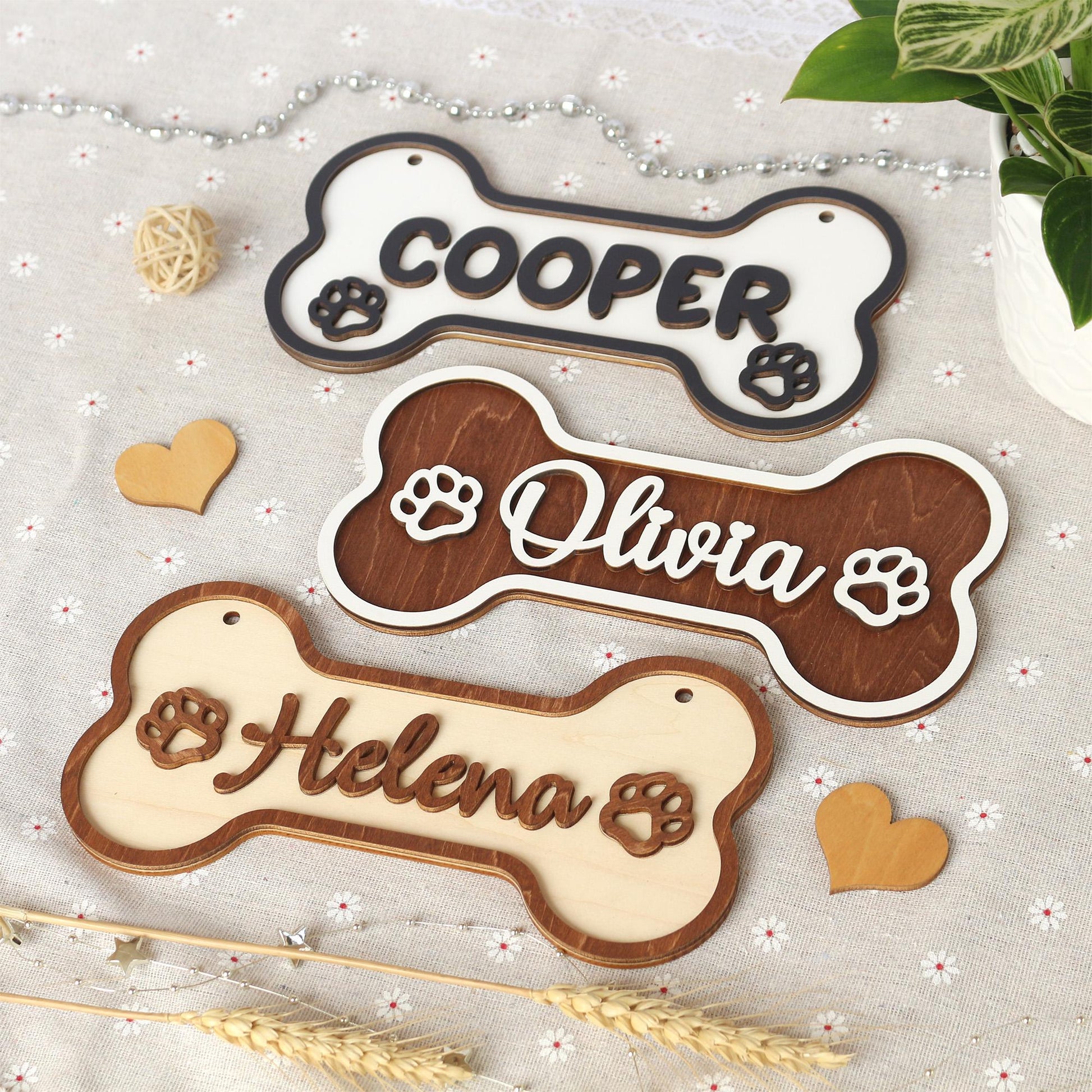 Wooden Dog Name Sign – Personalized Pet Name Plaque for Pet House, Room, Crate, Kennel, or Feeding Area – Dog Sign – Dog House Sign