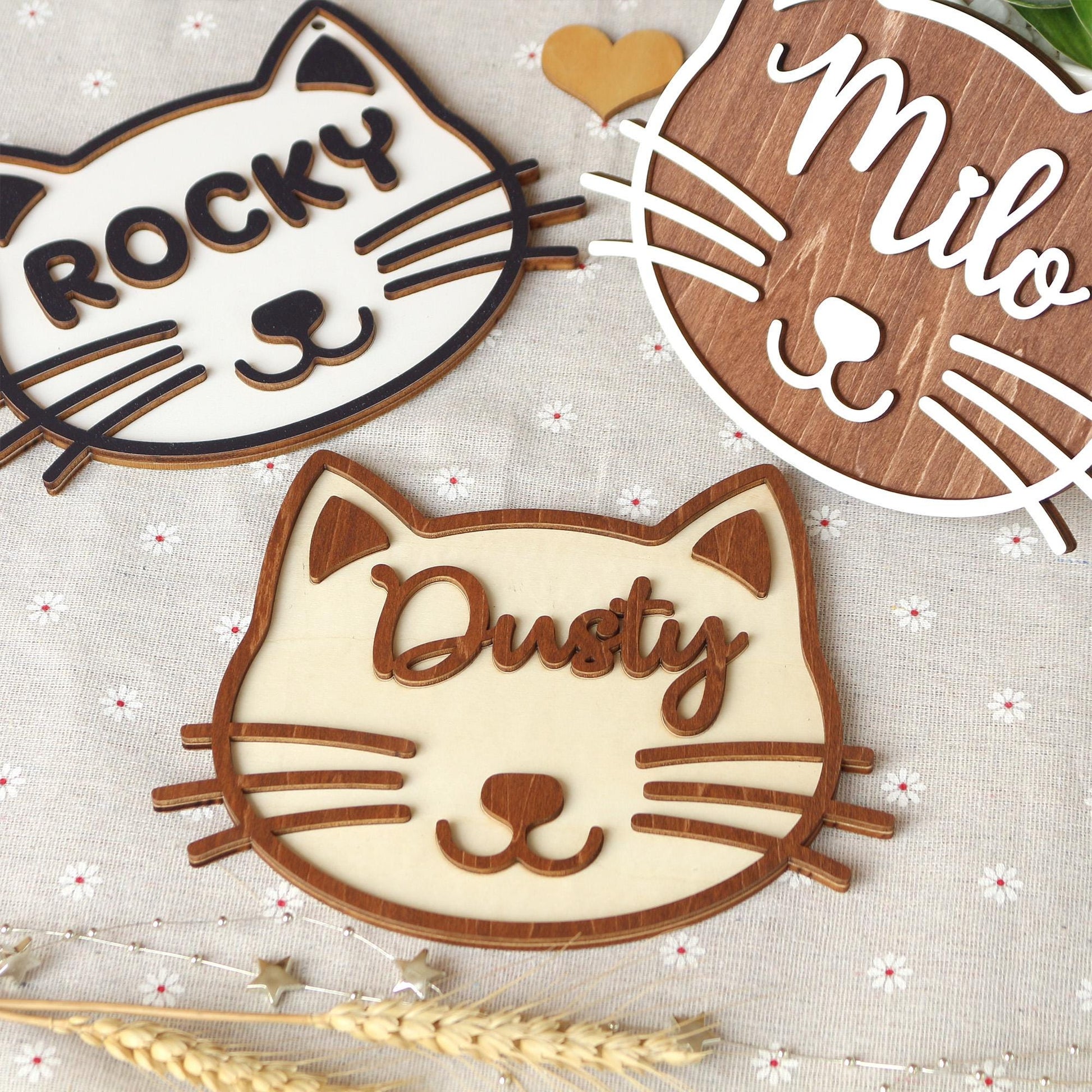 Personalized Cat Name Sign: Wooden Pet House Plaque
