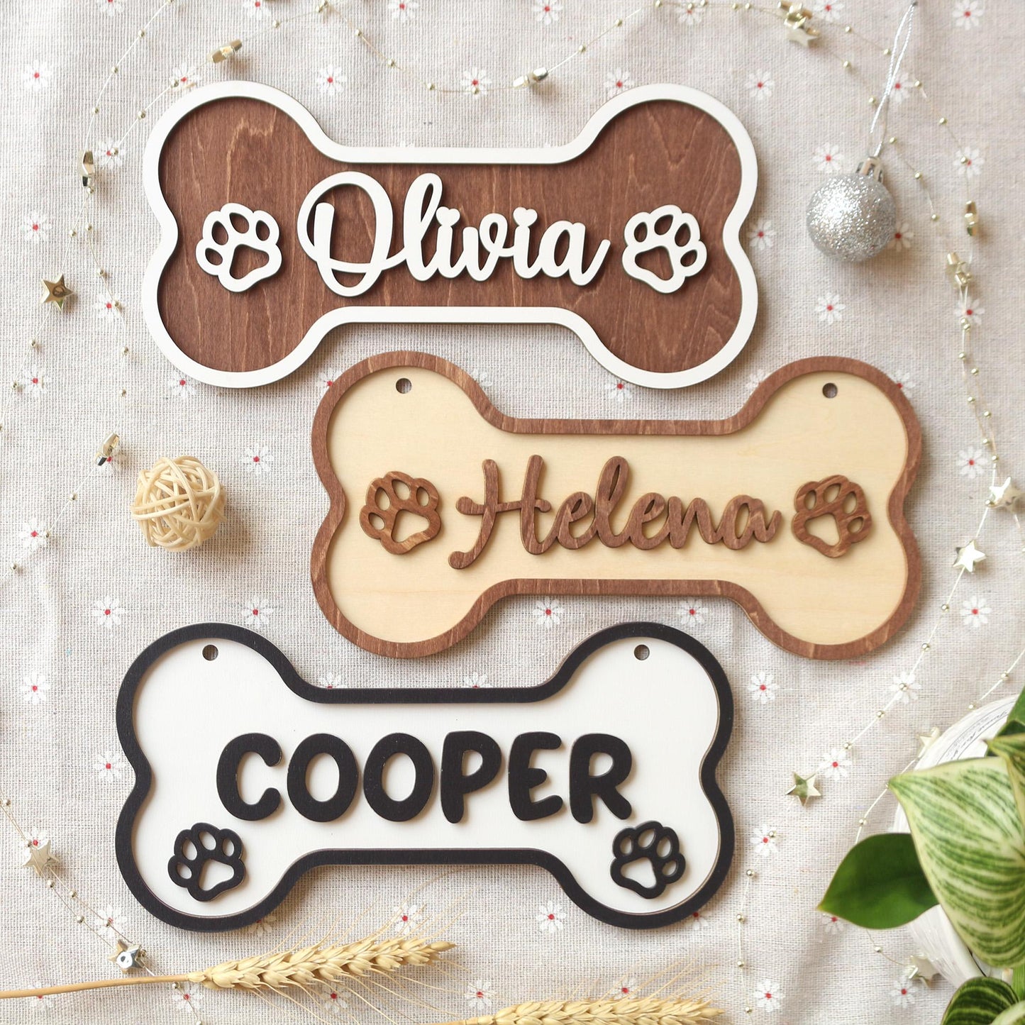 Wooden Dog Name Sign – Personalized Pet Name Plaque for Pet House, Room, Crate, Kennel, or Feeding Area – Dog Sign – Dog House Sign