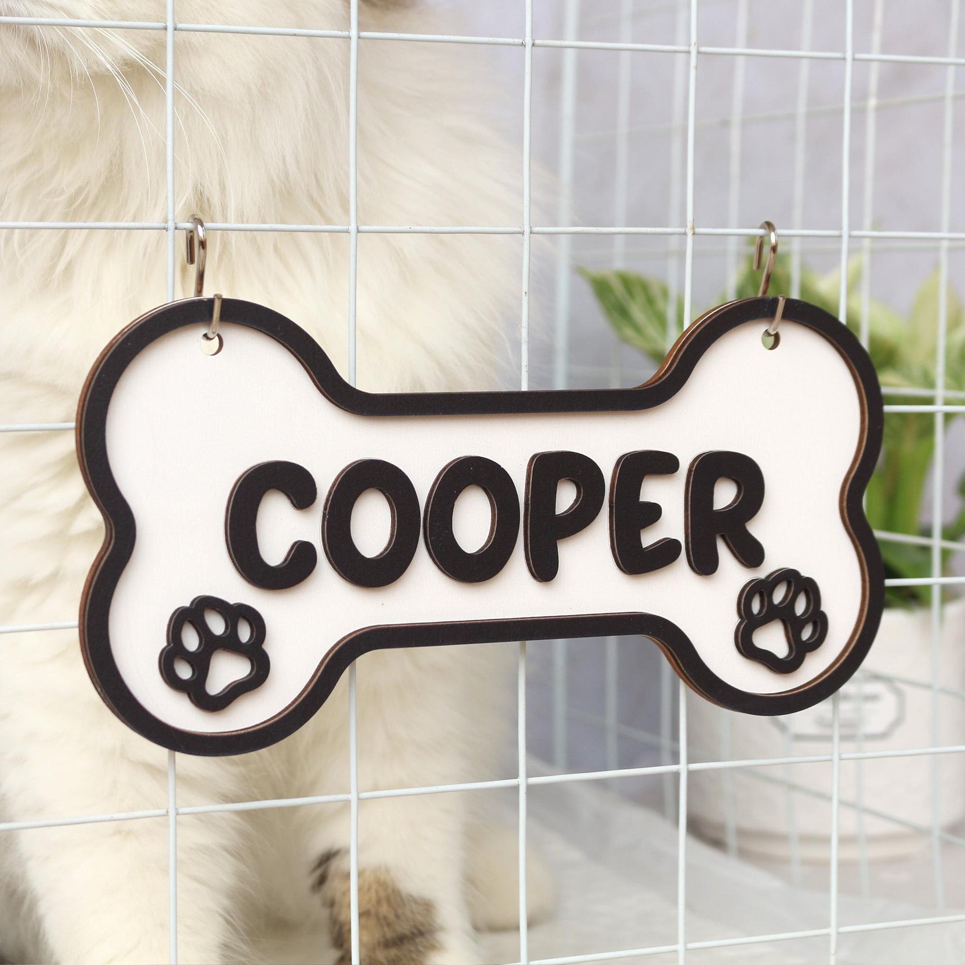 Wooden Dog Name Sign – Personalized Pet Name Plaque for Pet House, Room, Crate, Kennel, or Feeding Area – Dog Sign – Dog House Sign