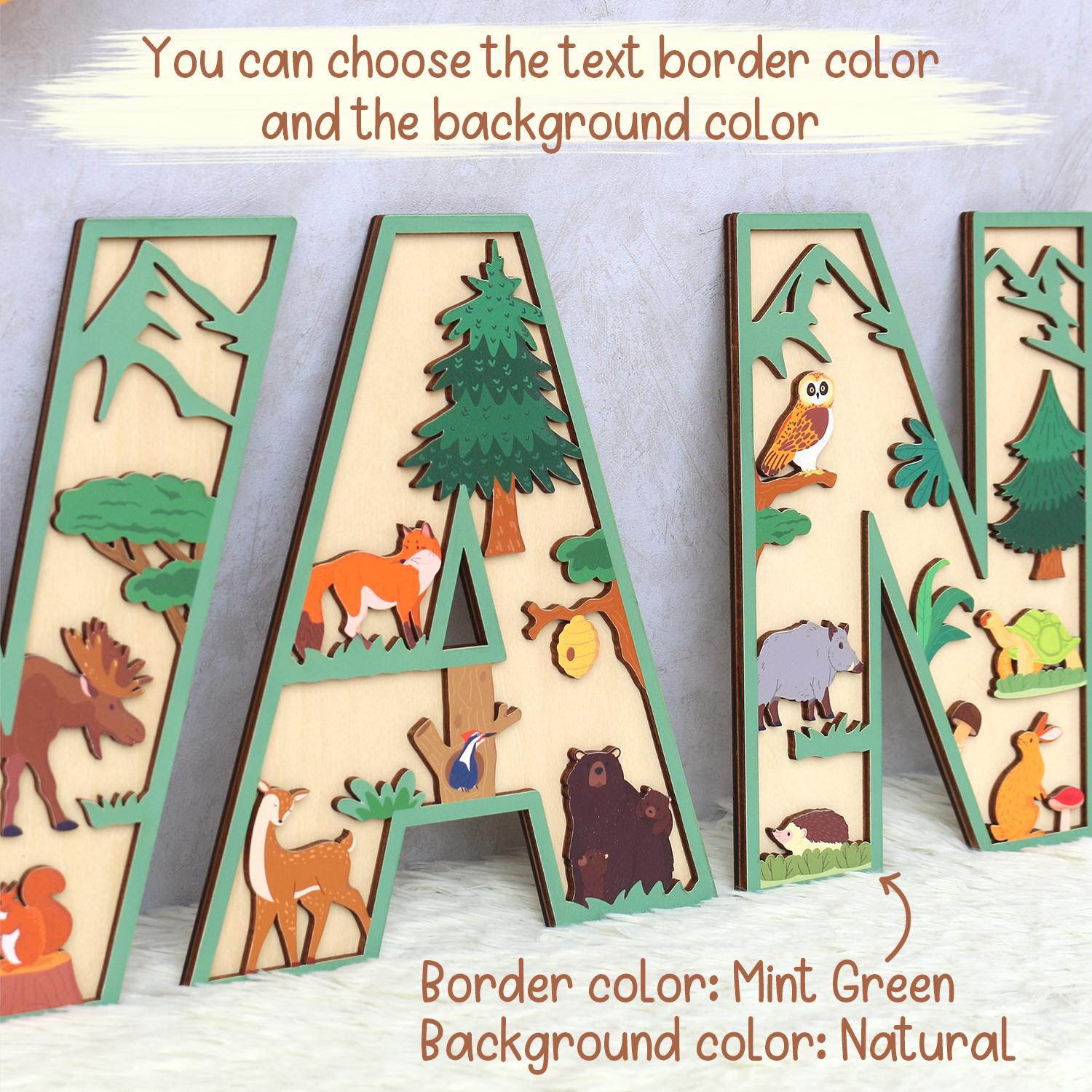 Personalized Woodland Name Sign: 3D Wooden Nursery Decor