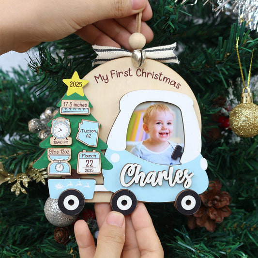 Personalized Baby's First Christmas Photo Ornament: Custom Acrylic Keepsake