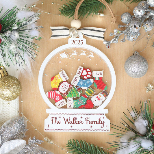 Personalized Family Shaker Ornament 2025: Custom Christmas Keepsake with Names & Pets